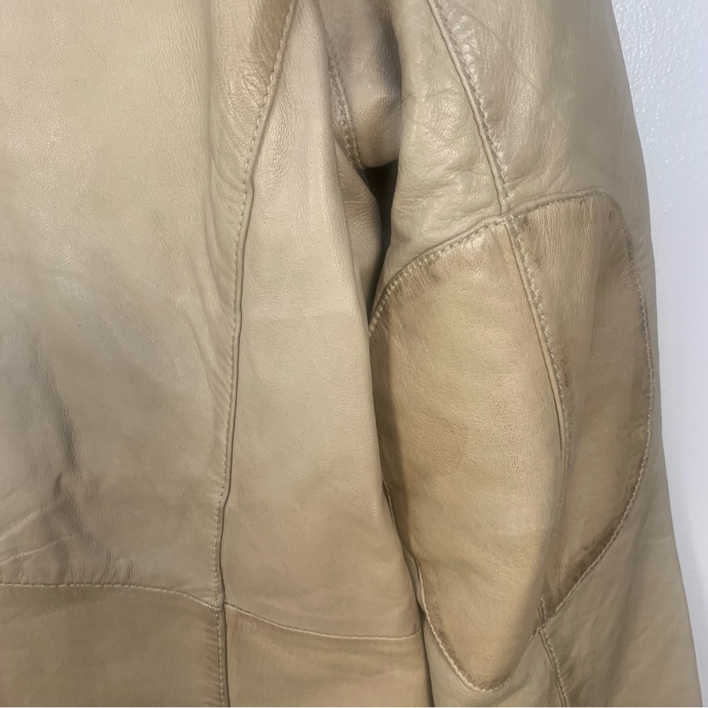 VTG Wilson’s Distressed Leather Jacket Tan Buttery Soft - Picture 11 of 16